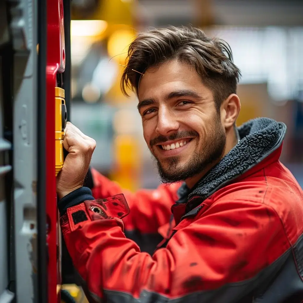 Lächelnder Schlosser von Autoöffnung Spandau